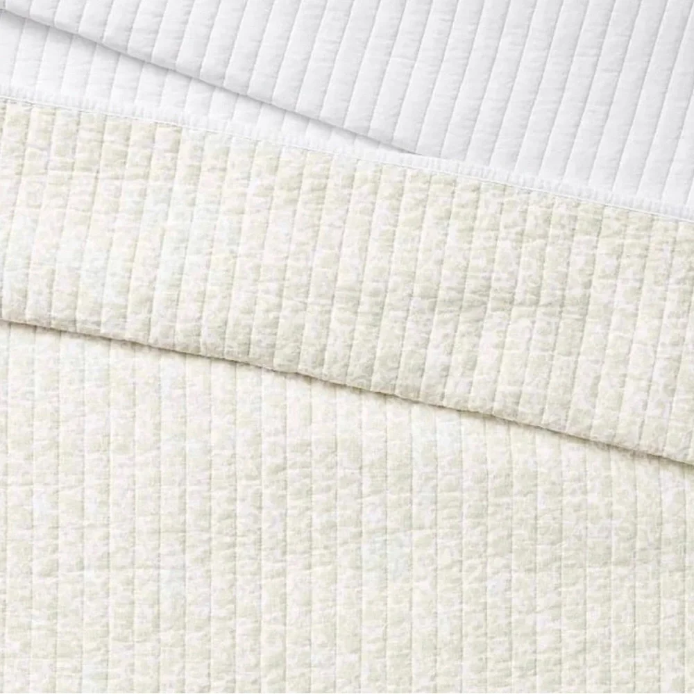 Full/Queen Decorative Border Cotton Slub Wood Block Print Quilt - Studio McGee